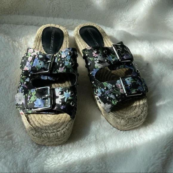 Rebecca Minkoff Women’s Jodi Slide Sandals,Black Flower - Picture 10 of 15